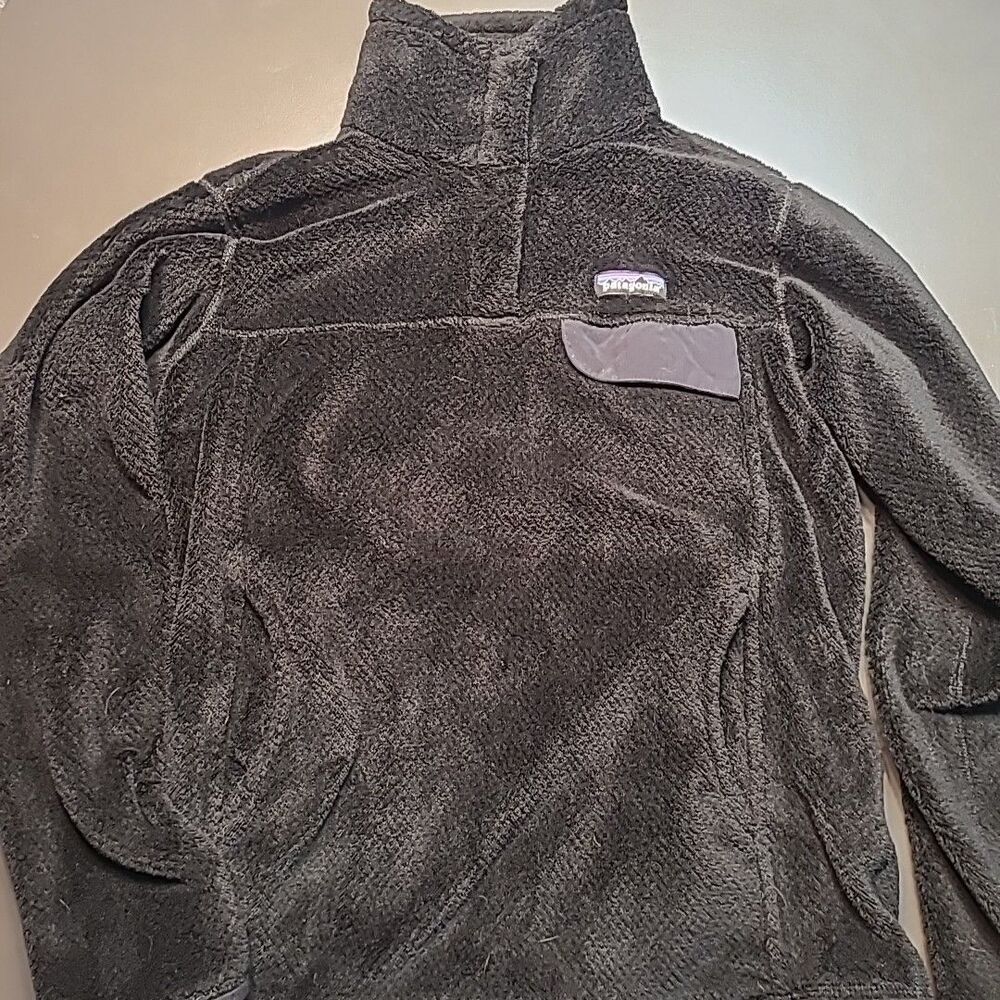 Patagonia Re-Tool Snap-T Fleece Womens Medium Black Pullover EUC